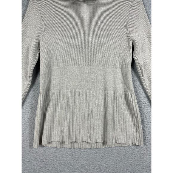 Soft Surroundings Womens Size M Pullover Turtle Neck Gray Ribbed Sweater - Picture 6 of 13